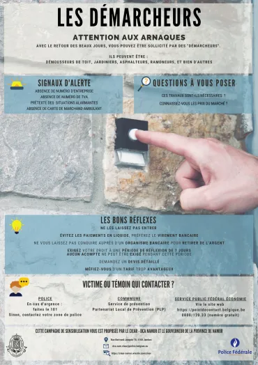 Affiche attention aux démarcheurs
