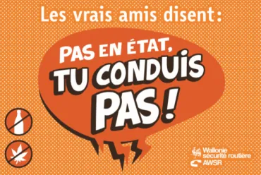 Image reprenant le texte "Pas en état, tu conduis pas" 