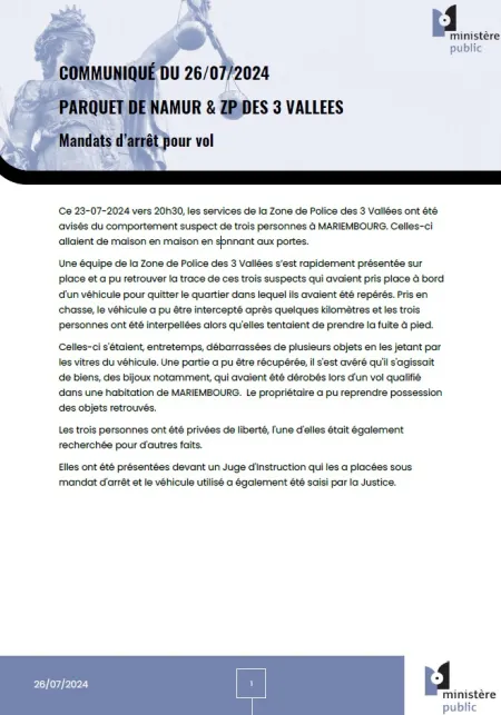 communiqué de presse