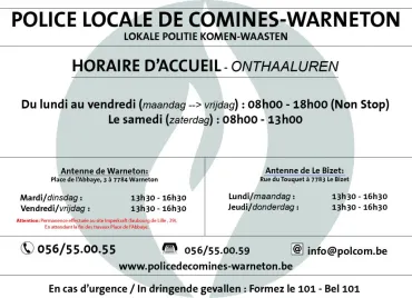 Changement dans les horaires de permanences
