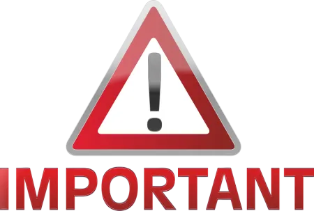 Panneau attention important