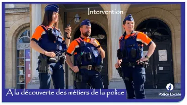 Trois policiers en gilet pare-balles et tenue intervention été