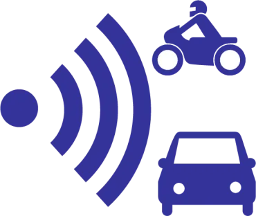 logo de radar avec voiture et moto