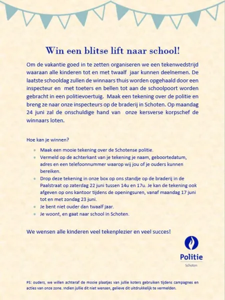 Flyer tekenwedstrijd Braderij