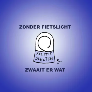 zwaailicht met tekst: zonder fietslicht, zwaait er wat