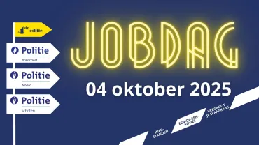 poster over de jobdag brascono met wegwijzers van de drie zones