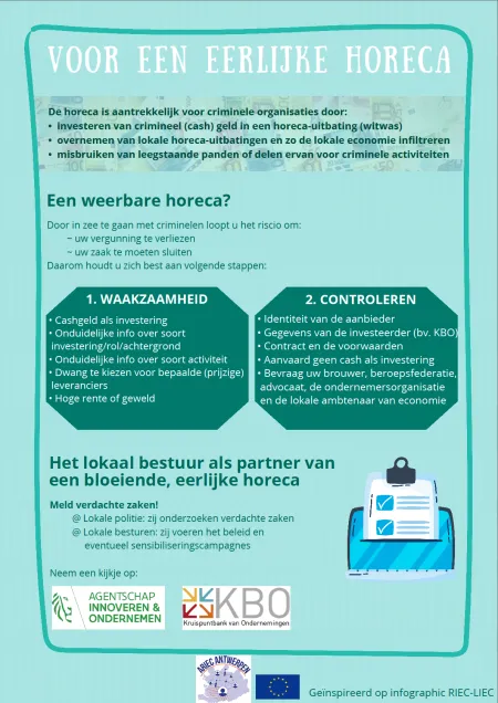 Poster met tips over criminele weldoeners