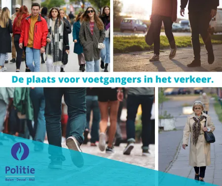 plaats van de wandelaar in het verkeer