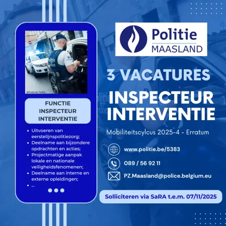 Vacature Inspecteur Interventie