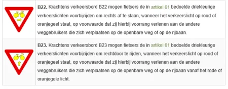 Verkeersborden B22 en B23
