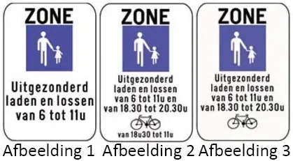 Borden zone fietsen
