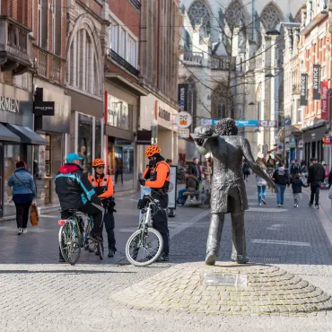fietsteam in actie