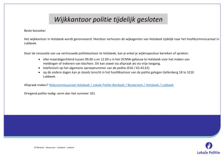 Tijdelijke sluiting