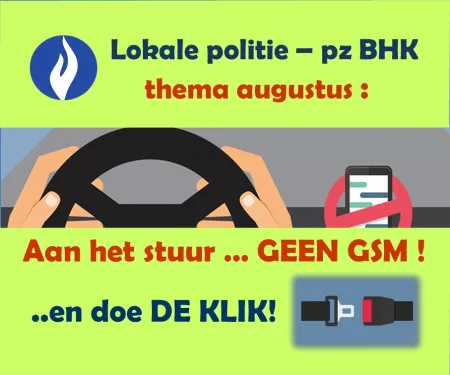 Verkeersthema augustus: actiemaand GSM/Gordel