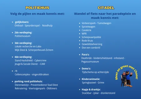 Overzicht activiteiten opendeurdag PZ Demerdal-DSZ