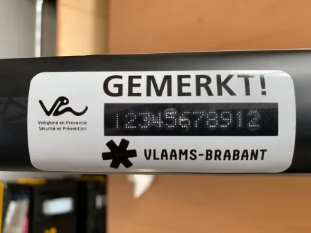Voorbeeld gegraveerde fiets