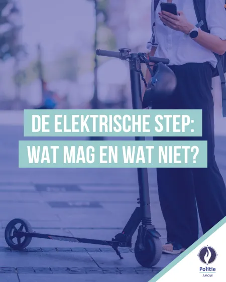 Man met elektrische step 