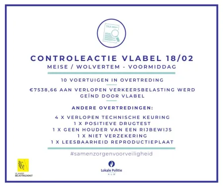 Controleactie VLABEL 18/02