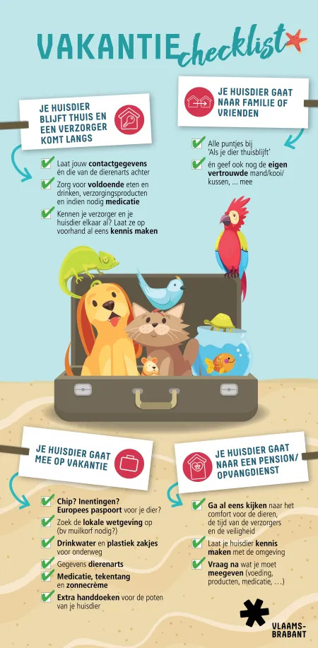 Checklist dierenwelzijn op vakantie