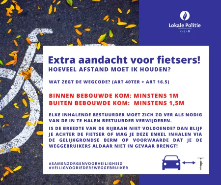 Afstandsregels bij inhalen fietser