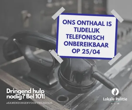 Tijdelijk telefonisch onbereikbaar
