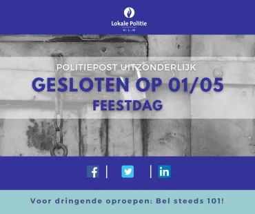 Uitzonderlijk gesloten op 01/05/2023