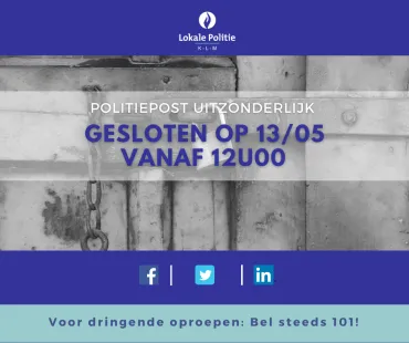 Onthaalpost Londerzeel gesloten vanaf 12u00 op 13/05