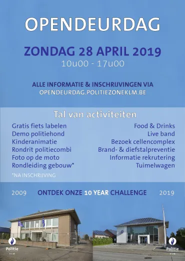 Affiche opendeurdag politiezone K-L-M