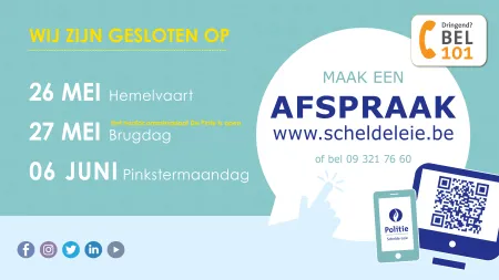 Sluiting Hemelvaart / Pinksteren 2022