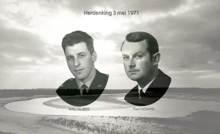 Foto van twee collega's die stierven tijdens het Zwindrama.
