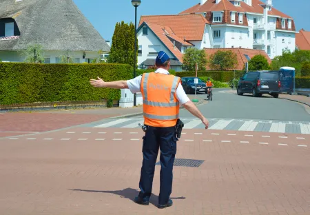Foto genomen tijdens het grote fietsexamen
