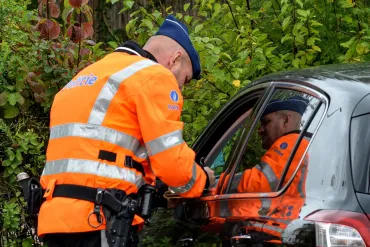 Beeld genomen tijdens verkeerscontrole