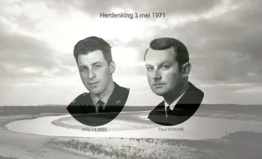 Foto van twee collega's die stierven tijdens het Zwindrama.