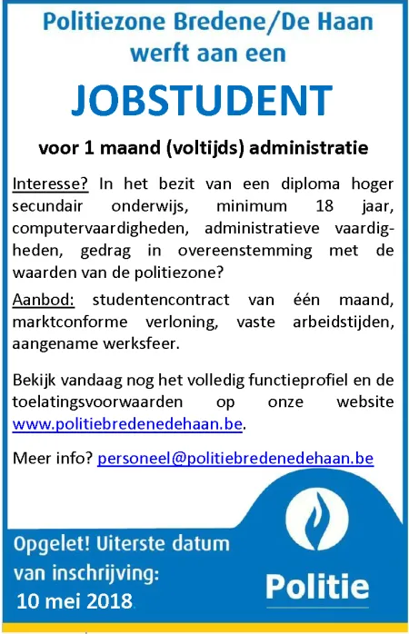 affiche jobstudent politie