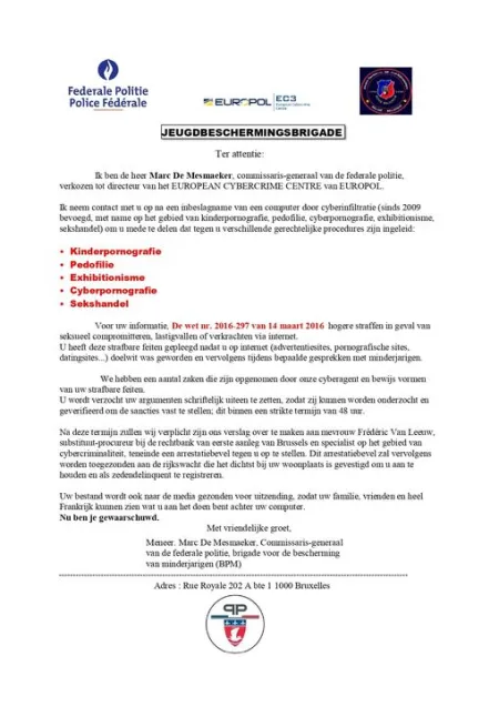 mail oplichting politie europol