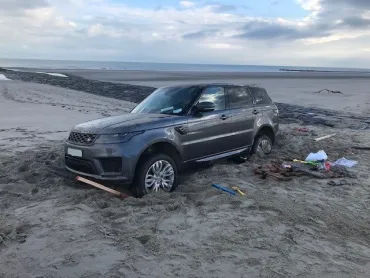 Vastgereden auto