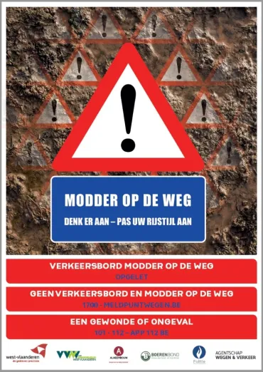 modder op de weg