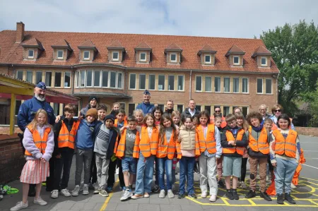 Groepsfoto Voetgangersexamen De Ark Koksijde 