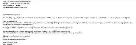 Valse mail KBC