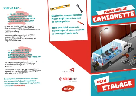 voorkant folder maak van je camionette geen etalage 