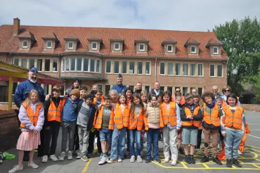 Groepsfoto Voetgangersexamen De Ark Koksijde 