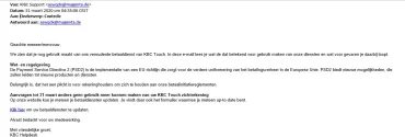 Valse mail KBC