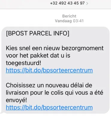 Valse sms Bpost 