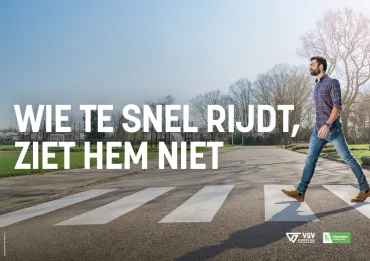 wie te snel rijdt, ziet hem niet 