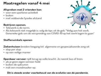Versoepeling Covid-19 - 4 Mei