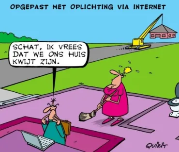 Cartoon 'oplichting via het internet'