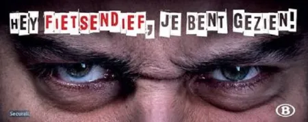 foto campagne NMBS fietsendief, je bent gezien
