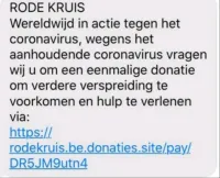 Voorbeeld Rode Kruis Vlaanderen phishing 