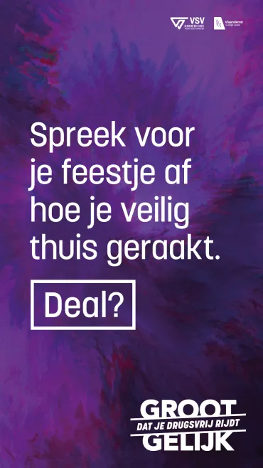 Veilig verkeer campagne - groot gelijk dat je drugsvrij rijdt