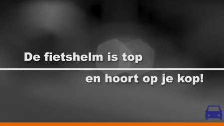 De fietshelm is top en hoort op je kop